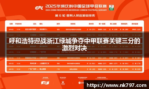 呼和浩特迎战浙江绿城争夺中甲联赛关键三分的激烈对决